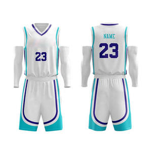 Individuell bedruckbares Unisex-Basketball-Uniform-Set, 100 % Baumwolle, schnelltrocknend, atmungsaktiv, leicht, Sporttrikot, Shorts, Teamkleidung - Product Image 5