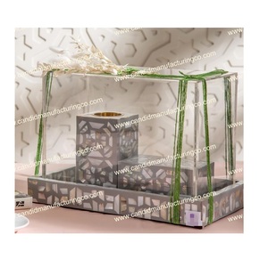 Caja de Mubkhar con incrustaciones de Madre de concha marina natural con juego de bandeja perfumada de bergamota de té de lavanda Bakhoor Burner Madkhan Bandeja para servir - Product Image 5
