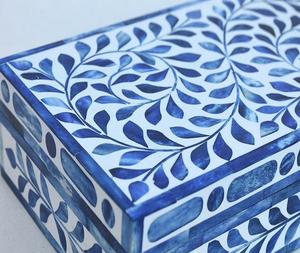 Caja de incrustaciones de hueso decorativa hecha a mano india, precio al por mayor de fábrica, caja de regalo de resina para joyería, patrón de modelo de incrustaciones de hueso - Product Image 4