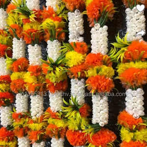 Guirnaldas de Flores Artificiales de Caléndula y Mogra, Decoración Colgante para Bodas Indias, Fondo para Haldi, Mahendi, Sangeet, Eventos, Decoración del Hogar - Product Image 3
