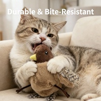 Jouets pour chats interactifs en peluche, simulation réaliste d'oiseaux qui chantent, jouets couineurs pour chats d'intérieur, lot en gros