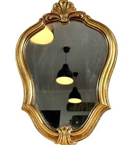 Vintage French Gold Wood Fancy Louis XV Style Syroco <b>Wall</b> <b>Hanging</b> <b>Mirrors</b> Boudoir Wood Glass - Product Image 3