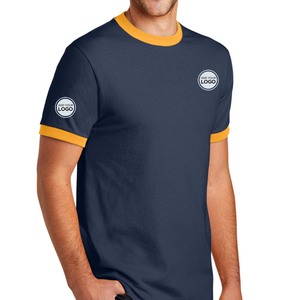 Camiseta Ringer para Hombre, 100% Algodón, Cuello Redondo, Suave, Premium, Corte Regular, Lisa, Manga Corta, Cómoda - Product Image 3