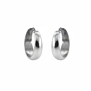 Boucles d'oreilles créoles fines et minimalistes en argent pour femme, bijoux délicats - Product Image 3