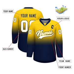 Uniformes de Hockey de poliéster 100% de alta calidad, camisetas de nombre de equipo transpirables personalizadas, nuevo diseño, ropa de Hockey sobre hielo - Product Image 3