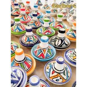 Tajine marocain authentique fait main en céramique, pot de cuisson traditionnel pour four et cuisinière, résistant à la chaleur, écologique pour cuisines - Product Image 1