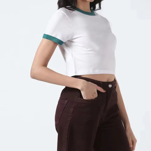 Camiseta Corta de Verano de Alta Calidad para Mujer, Talla Grande, 100% Algodón, Corte Ajustado, Transpirable, Ropa Casual, Hecha en Pakistán - Product Image 2