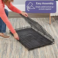 Cage pour chien de qualité professionnelle, conception pliable améliorée avec doubles portes, séparateur et pieds anti-rayures