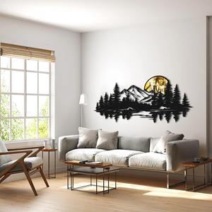 Décoration murale moderne de luxe en métal Sculpture en fer artisanale Déclaration artistique Tenture murale pour salon chambre bureau - Product Image 3