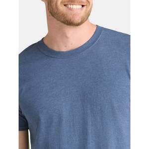 Camiseta de algodón 100% para hombre, camisetas finas de verano suaves informales para Fitness, ropa de casa para hombre, camiseta sólida de manga corta con cuello redondo para hombre - Product Image 4