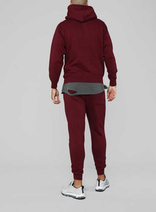 Survêtement d'entraînement décontracté pour hommes en gros pour l'hiver, logo personnalisé, respirant, uni, écologique, jogging, taille plus, à capuche, 2 pièces - Product Image 3