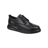 Chaussures Voyager 1042 pour hommes en cuir véritable, sportives, décontractées, pour la marche, à lacets, semelle extérieure antidérapante en EVA, noires, automne-hiver