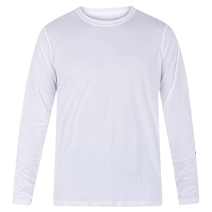 Vêtement de compression uni de couleur unie, haut de sport, logo personnalisé, manches longues, rashguard UPF50+, polyester/nylon - Product Image 5