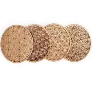 Ensemble de sous-verres ronds imprimés de designer Ocean Beach pour la maison, la cuisine, la table à manger, le comptoir de bar et les cadeaux décoratifs - Product Image 6