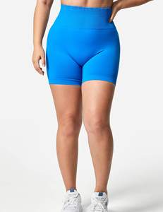 Pantalones cortos de Yoga sin costuras de cintura alta para mujer, mallas de entrenamiento, ropa deportiva para gimnasio, ropa deportiva reciclada hecha de Spandex/nailon - Product Image 4