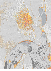 Tapis d'hôtel moderne abstrait, noué à la main, fait main, rembourré, antidérapant, à poils moyens, en laine et soie, lavable - Product Image 4