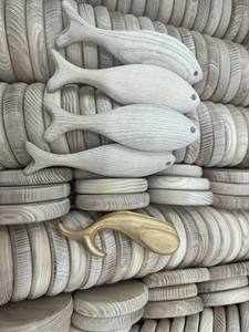 Nouveaux animaux en bois-animaux en bois pour peinture pendentif artisanat créatif animal marin décoration de la maison pendentif poisson en bois - Product Image 5