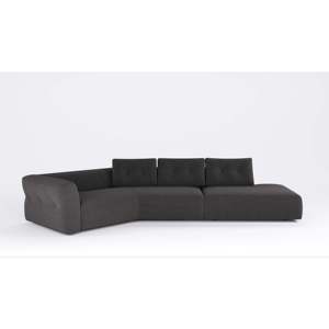 Sofá de Tres Plazas Sengu Bold Contemporáneo, Diseño Europeo, Tapizado en Cuero Genuino y Tela, Esponja para Mayor Comodidad, Ideal para Salas de Estar y Apartamentos - Product Image 1