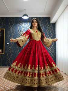 Vente flash, meilleur prix, robes afghanes Kutchi, style ethnique, robe afghane faite à la main pour femmes avec veste pour hommes, culture afghane, robe de mariage - Product Image 5