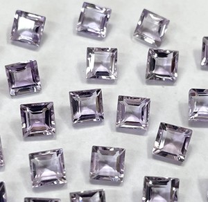 Améthyste rose naturelle coupe carrée 4mm à facettes-améthyste rose lâche à facettes de qualité supérieure - Product Image 6