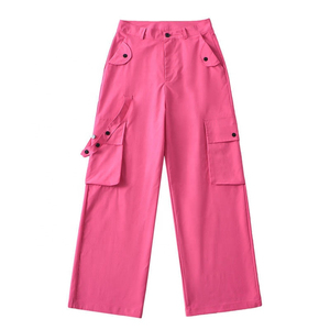 Pantalon cargo baggy 100% coton Streetwear couleur unie à 6 poches pour femmes - Product Image 5