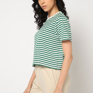 Mujeres algodón slim fit cuello en V manga corta transpirable cómodo suave verano casual moda simple sólido diario básico camiseta - Product Image 2