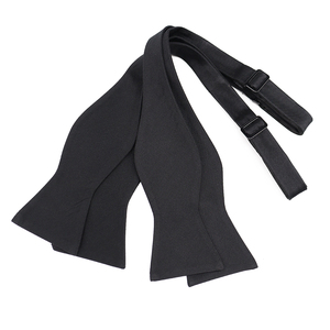 Noeuds <span class=keywords><strong>papillon</strong></span> en soie tissée jacquard formels à nouer soi-même, couleur unie noire, noeuds <span class=keywords><strong>papillon</strong></span> personnalisés, design luxueux pour mariage - Product Image 1