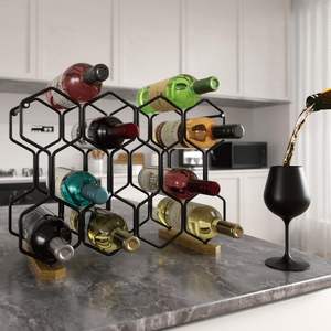 ชั้นวางไวน์หินอ่อนสีดำแบบตรงชั้นวางของในบ้านตู้เก็บไวน์โต๊ะวางโชว์ไวน์แชมเปญ - Product Image 4