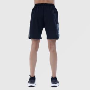 Pantalones Cortos Deportivos PowerWick Cómodos con Cintura Elástica, Pantalones Cortos de Baloncesto y Moda en Poliéster Negro con un Elegante Estampado - Product Image 2