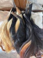 Rambut Ekor Sapi Premium Sangat Bersih, Tulang Asli, Pola Alami, Panjang 50-80cm, Tersedia Warna Hitam/Coklat/Putih Krem, Untuk Pembuatan Sikat/Kerajinan, 65g
