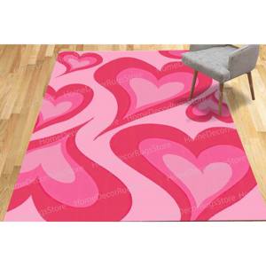 Pink Heart <b>Rug</b>, Girl Room <b>Rug</b>, Heart <b>Rug</b>, Pink <b>Rugs</b>, Children <b>Rug</b>,<b>Chenille</b> <b>Rug</b> - Product Image 4