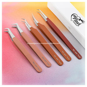 Pince à épiler professionnelle pour extensions de cils en fibre de haute qualité, 12 cm, droite, pour isolation et volume, avec manche antidérapant, outil pour artiste en cils - Product Image 6