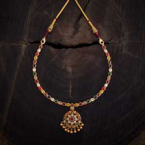 Silver Temple <b>Necklace</b> 155906 with Bezel Setting Inlay Technology - Product Image 1