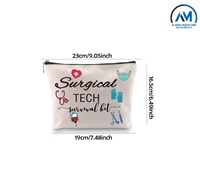 Neceser y maquillaje Surgical Tech, kit compacto de accesorios de viaje (blanco y negro) para personal médico de Al mida