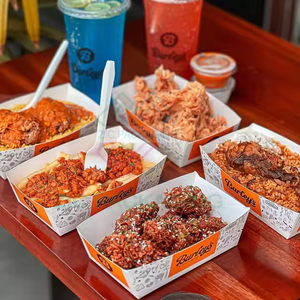 Fast Food çıkar gıda ambalajı yapışmaz Waffle Mini gözleme krep kağit kutu tepsi suşi krep Brownie barbekü çerez ekmek ambalaj - Product Image 4