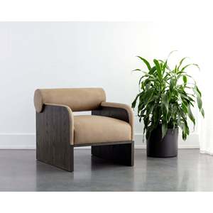 Sillones Individuales Modernos de Cuero de Grano Completo con Estructura de Madera Maciza Ergonómicos para Hoteles y Comedores - Product Image 1
