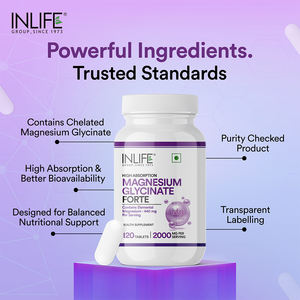 Tabletas de Glicinato de Magnesio INLIFE 2000mg/400mg/500mg Apoyo para el Sueño y los Músculos para Adultos Botella de 120 Unidades Suplemento Dietético - Product Image 2