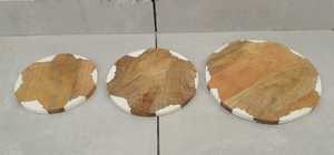 ELEVATE Juego de 4 posavasos de madera de acacia de resina Almohadillas de madera de resina epoxi para bebidas - Product Image 5