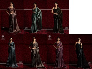 Nouveau design de sari en mousseline de soie formel pour femmes en soie prêt à porter pour la vente en ligne - Product Image 3