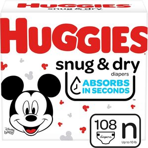 ผ้าอ้อมเด็กฮักกี้ส์ สแน็คแอนด์ดราย ไซส์แรกเกิด 108 ชิ้น - Product Image 3