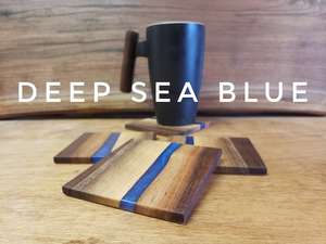 Sous-verres en résine transparente avec feuille d'or, ensemble de sous-verres élégants pour boissons faits à la main, sous-verres élégants en pierre durable pour table - Product Image 5