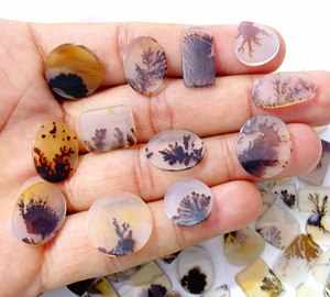 Lot en gros de cabochons d'agate dendritique Shazar naturelle, forme fine, haute qualité, pierres précieuses en quartz en vrac pour la fabrication de bijoux - Product Image 3