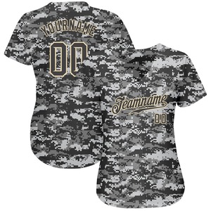 Camiseta de Béisbol Personalizada con Estampado de Camuflaje Gris Acero, Auténtica, Transpirable, 100% Poliéster, Ropa Deportiva Unisex, Tallas Grandes - Product Image 2