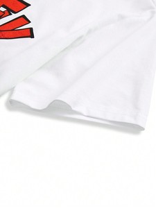 Venta al por mayor Gospel Graphic Co-ord Set con camiseta blanca de algodón y pantalones acampanados de llama roja con cordón personalizado 2PC Streetwear Outfit - Product Image 4