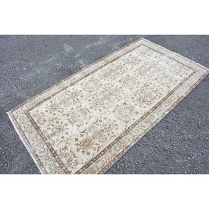 Vintage 37X69 Ft Beige Marron Turc Grand Tapis Classique Rectangle Abstrait Patchwork Motif Laine Matériel Latex Tapis De Chambre - Product Image 4
