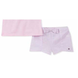 Set 2 Pezzi di Shorts Casual da Bambina Tommy Hilfiger con Maniche a Angelo Rosa per Neonate Taglie 6-9 Mesi - Product Image 3