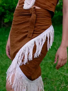 Minifalda Negra con Flecos Estilo Gitano |   Festival Bohemio: Falda corta para mujer, la mejor idea de regalo - Product Image 3