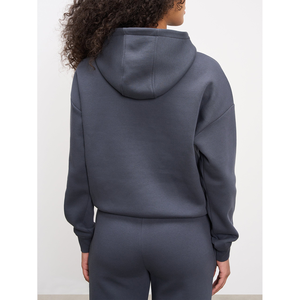 Ensemble pantalon à capuche en coton personnalisable de haute qualité pour femmes Épaule tombante Couleur personnalisée pour femmes - Product Image 5