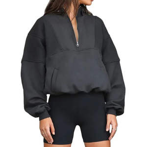 Sweat à capuche pour femme, tissu doux, coupe confortable, logo personnalisé, cordons de serrage pour les voyages en plein air, style urbain et tenues décontractées quotidiennes - Product Image 3