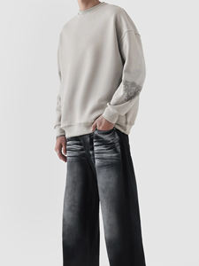 Sudadera de Lujo con Diseño Personalizado 2026, Sudadera con Cuello Redondo y Puños a Rayas, 100% Algodón Jersey, Sudadera Extra Grande de Felpa para Mujer - Product Image 6